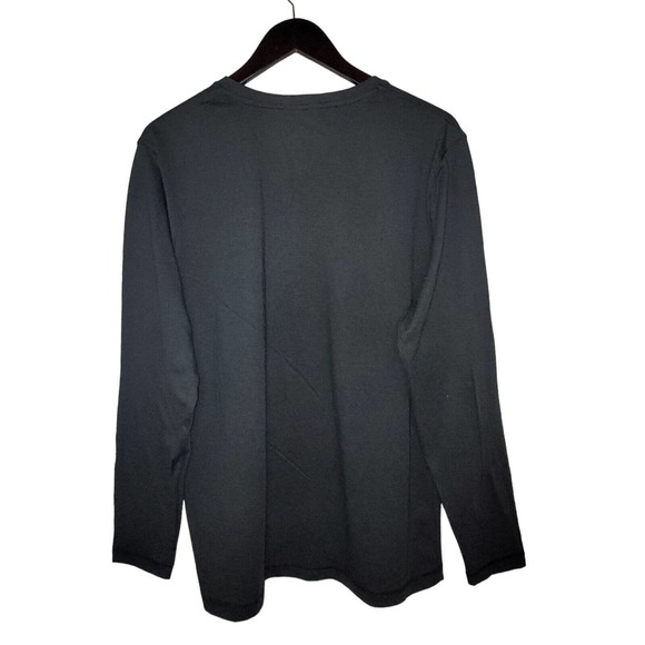 ROBERT BARAKETT Montreal Men's Size Large V Neck Long Sleeve Cotton Shirt Gray - Picture 2 of 8